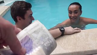 Father penetrates his daughter in a public swimming pool